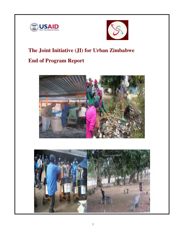 Joint Initiative Program Report: Sustainable Livelihoods in Zimbabwean Urban Communities