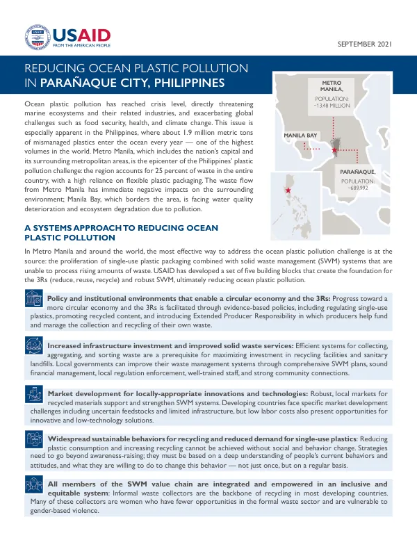 Parañaque City: Reducing Ocean Plastic Pollution Case Study