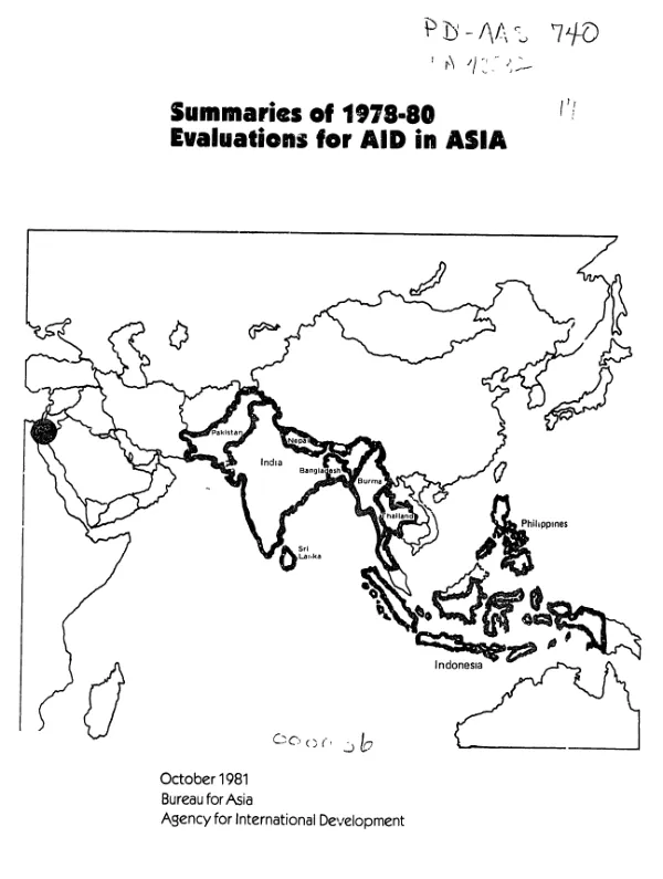 Summaries of 1978-80 evaluations for AID in Asia
