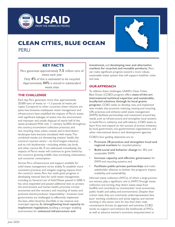 USAID's Clean Cities, Blue Ocean Program: Addressing Waste Management in Peru