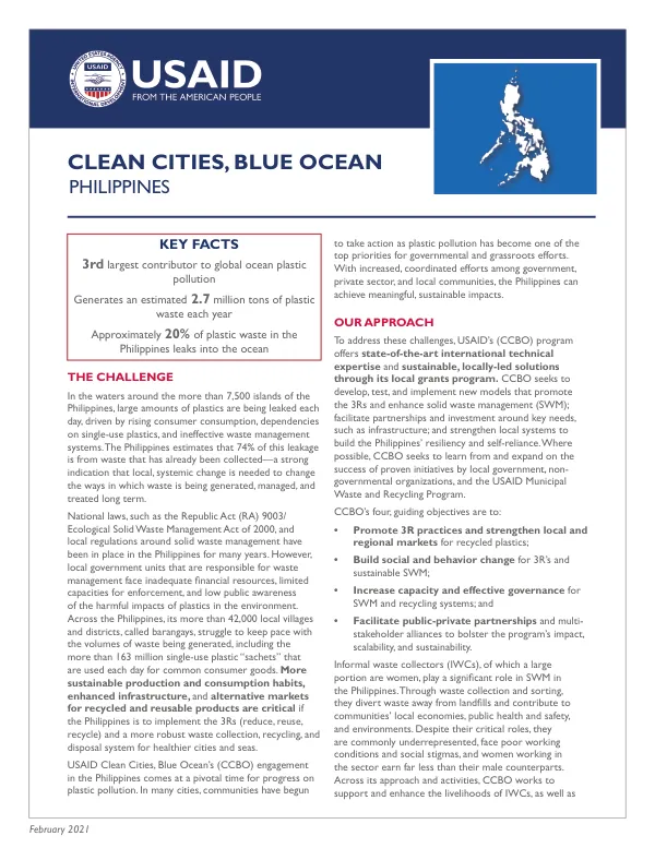 Philippines Plastic Pollution and Waste Management Factsheet