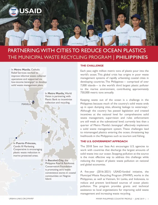 Philippines Country Profile: Municipal Waste Recycling Program and Ocean Plastic Pollution