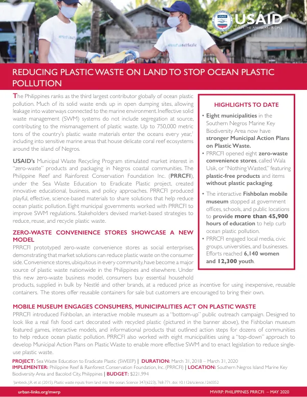 PRRCFI SWEEP Project Fact Sheet: Eradicating Plastic Waste