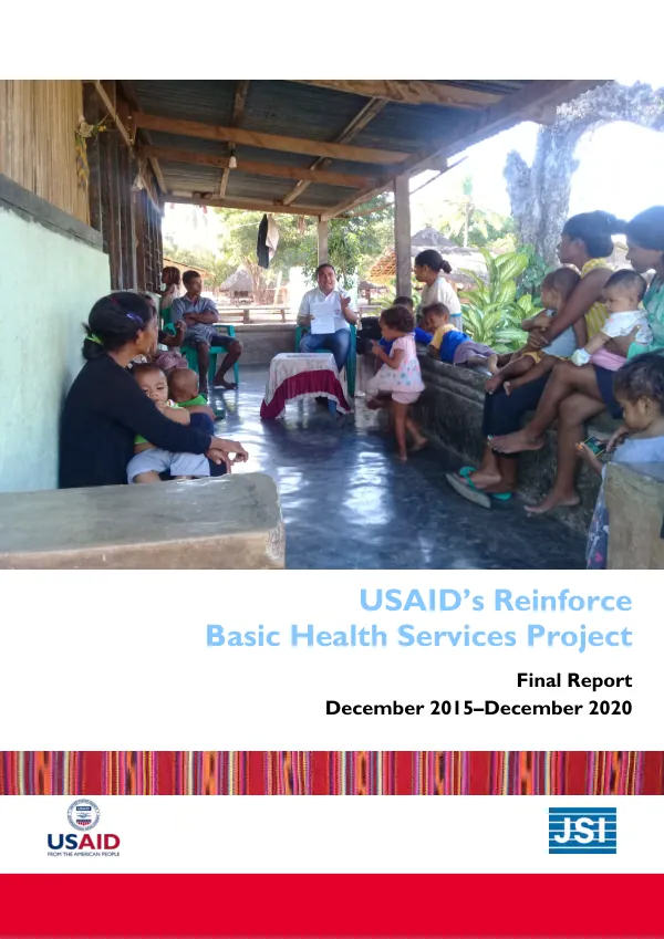 USAID's reinforce basic health services : final report, December 2015 - December 2020