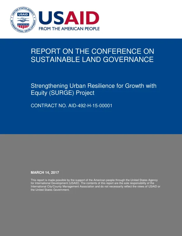Report on the Conference on Sustainable Land Governance in the Philippines