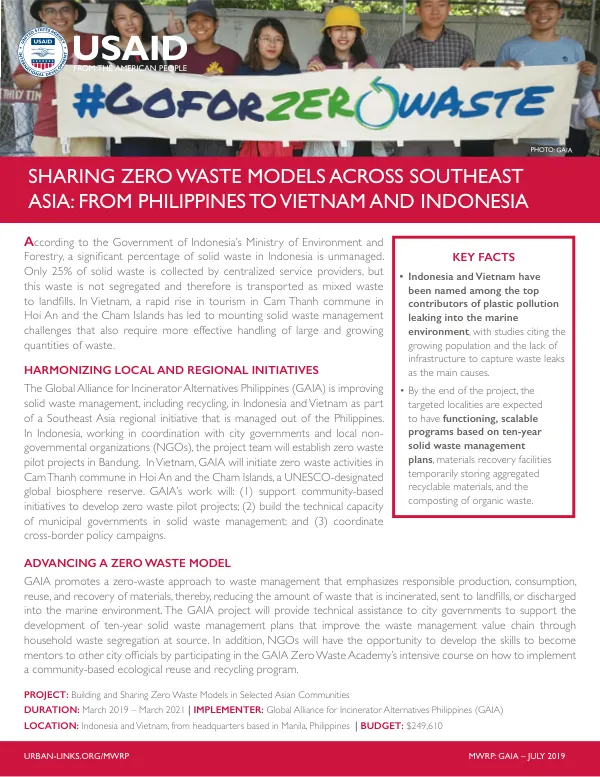 Sharing Zero-Waste Models Across Southeast Asia: Philippines, Vietnam, and Indonesia