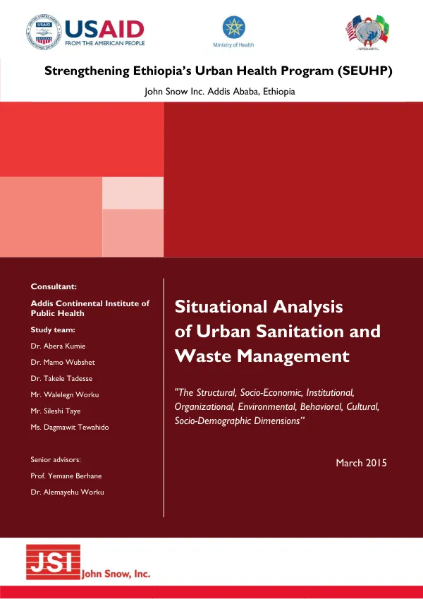 Situational Analysis of Urban Sanitation and Waste Management in Ethiopia