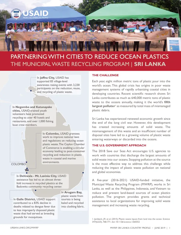 Sri Lanka Municipal Waste Recycling Program: Country Profile