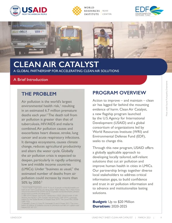 USAID Clean Air Catalyst Fact Sheet