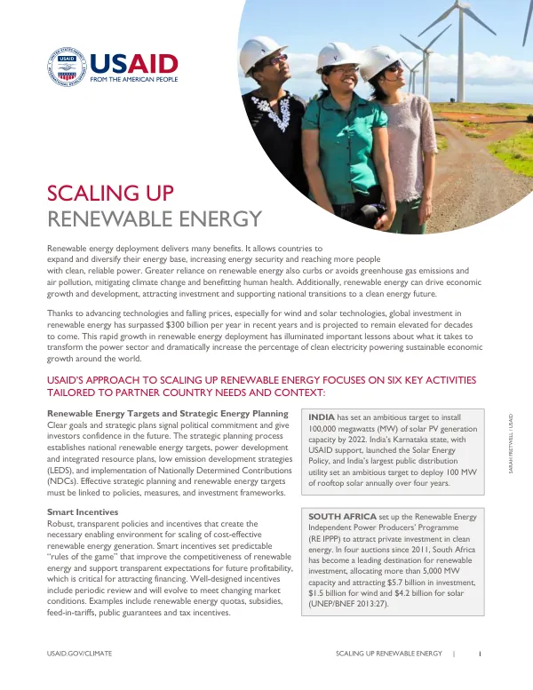 USAID GCC Building Blocks Fact Sheet: Scaling Up Renewable Energy