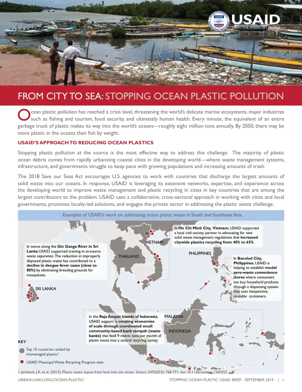 USAID Two-Pager: Addressing Ocean Plastic Pollution