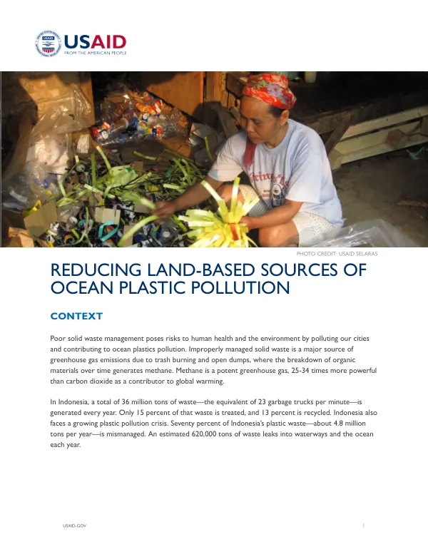 USAID SELARAS Fact Sheet: Sustainable Solid Waste Management in Indonesia