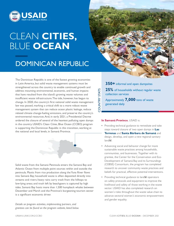 USAID CCBO Program Report: Solid Waste Management in the Dominican Republic