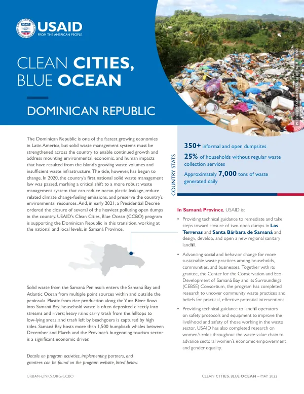 USAID Clean Cities, Blue Ocean Program: Solid Waste Management in the Dominican Republic