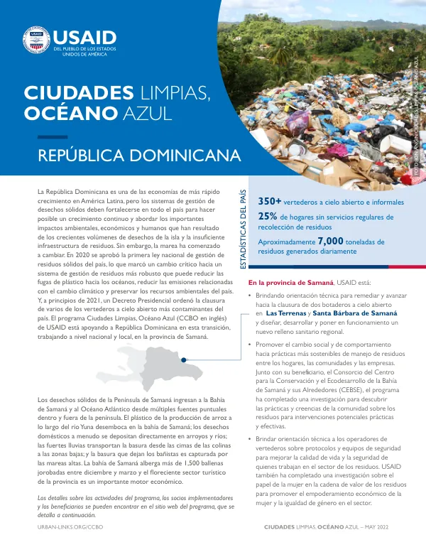 USAID Clean Cities, Blue Ocean: Dominican Republic Solid Waste Management Report