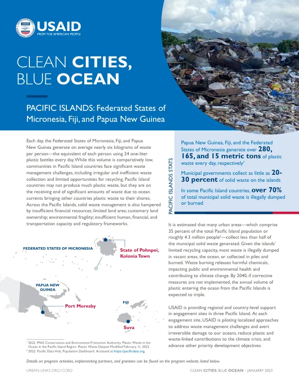 USAID Clean Cities, Blue Ocean: Waste Management in Pacific Island Countries (January 2023)