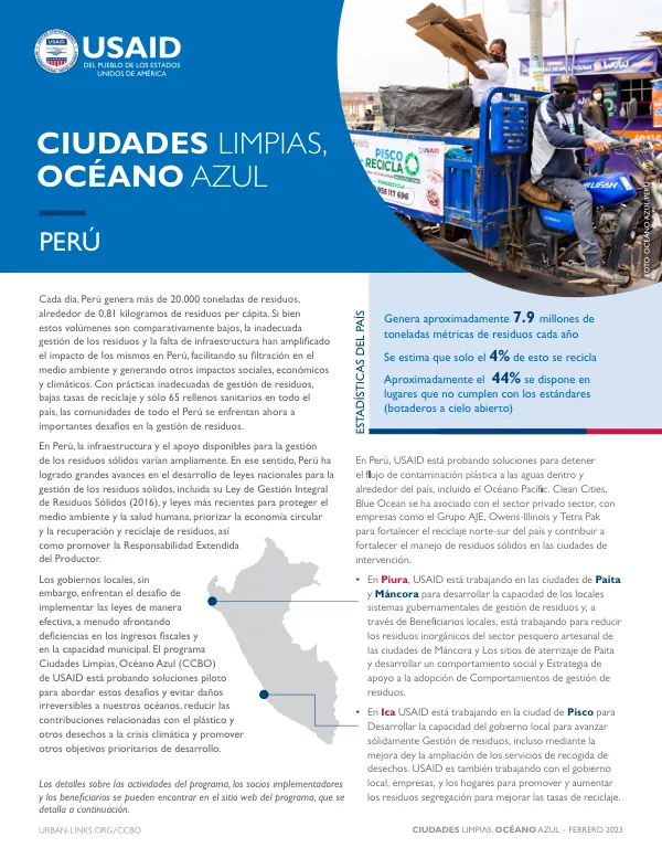 USAID Clean Cities, Blue Ocean - Peru Fact Sheet