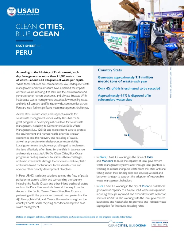 USAID Clean Cities, Blue Ocean Program: Peru Fact Sheet (June 2023)