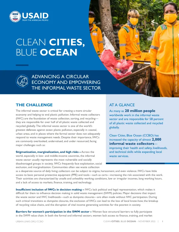 USAID Clean Cities, Blue Ocean: Empowering Informal Waste Collectors