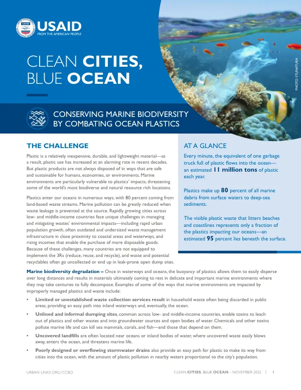 USAID Clean Cities, Blue Ocean: Combating Plastic Waste for Marine Biodiversity
