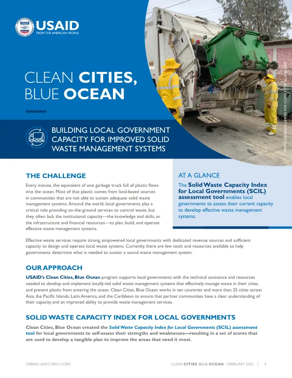 USAID CCBO: Building Local Government Capacity for Improved Solid Waste Management Systems (Fact Sheet)