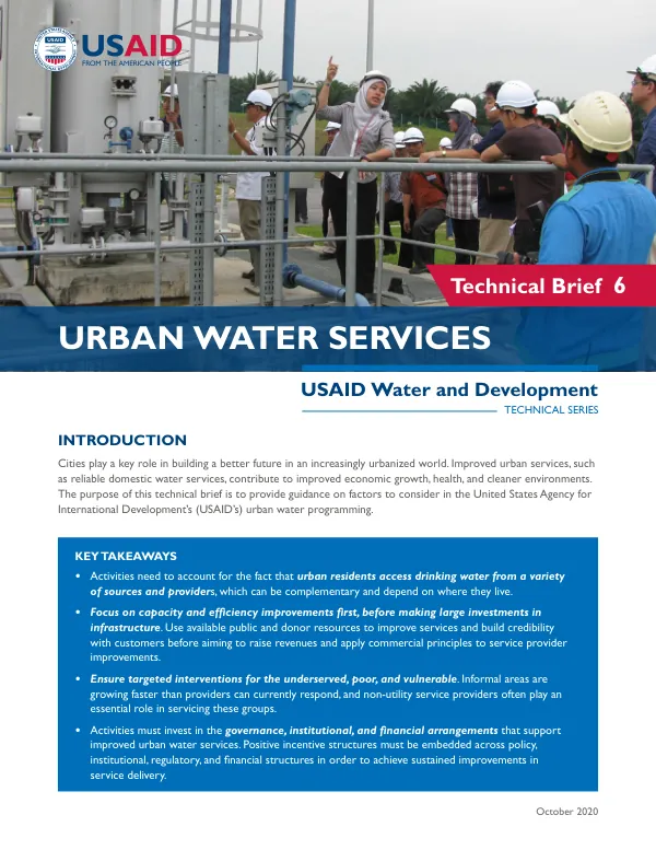 USAID Urban Water Services Technical Brief 6