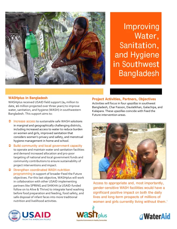 WASHplus Project in Bangladesh: Overview of Water, Sanitation, and Hygiene Initiatives