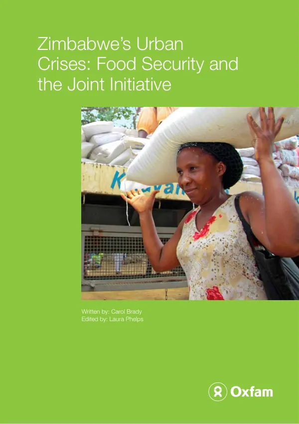 Zimbabwe's Urban Crises: Food Security and the Joint Initiative