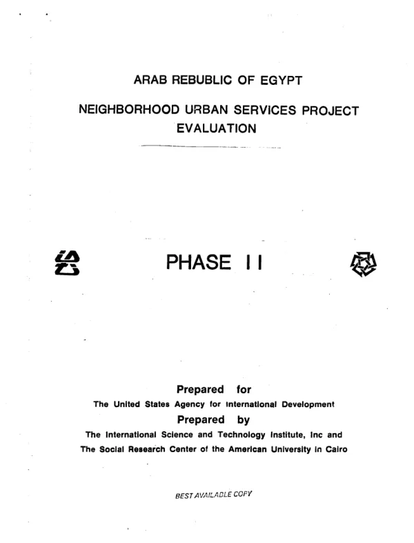 NUS evaluation project phase two : contract management and subproject maintenance