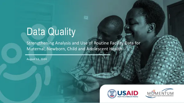 Data Quality Report: USAID MOMENTUM Webinar Series