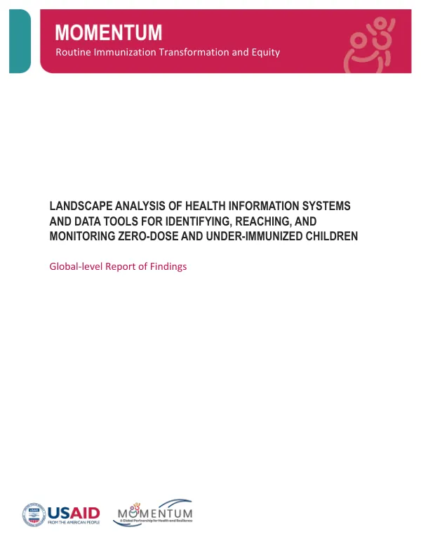 Landscape Analysis of Health Information Systems for Immunization