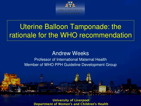 Induction of Labor with Live Fetus: PPH CoP UBT Presentation by Andrew Weeks