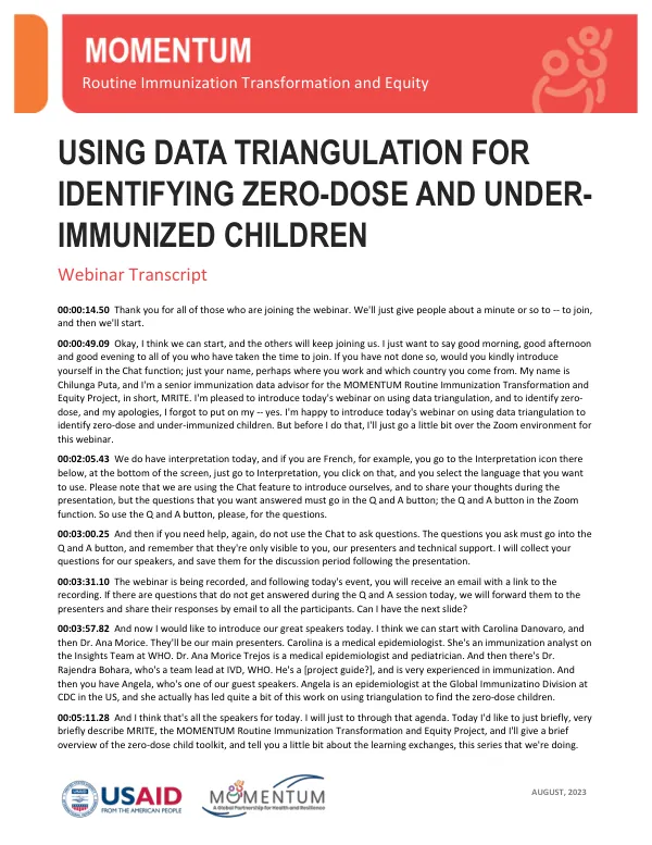 Data Triangulation Webinar Transcript