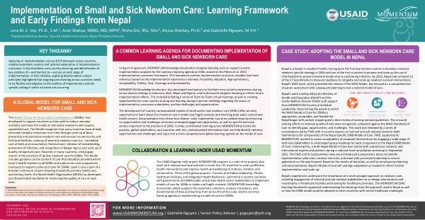MOMENTUM SSNC Implementation Poster: Learning Framework and Early Findings from Nepal