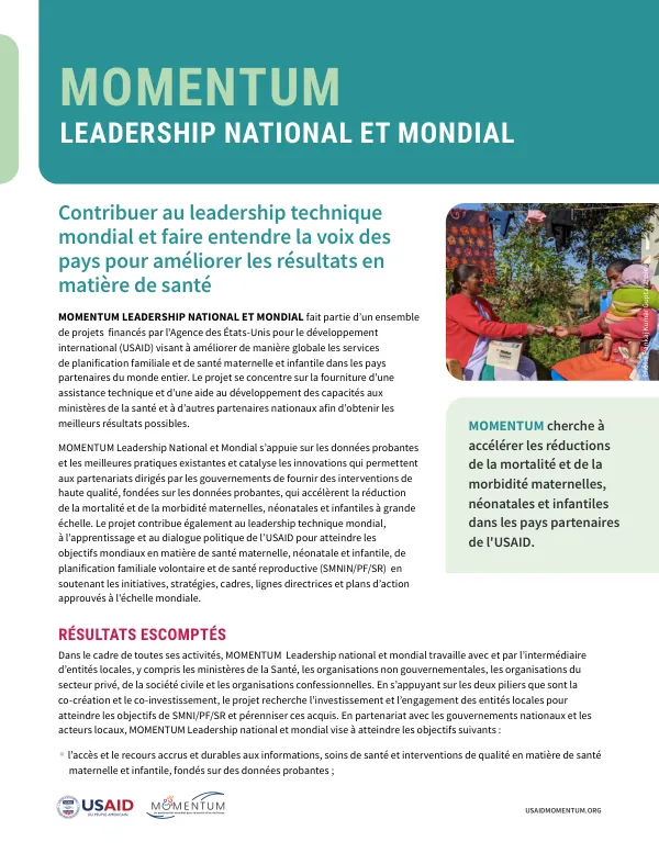 MOMENTUM Country and Global Leadership Fact Sheet