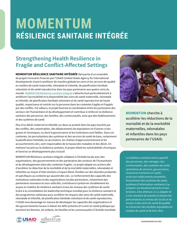 MOMENTUM Integrated Health Resilience Project Fact Sheet