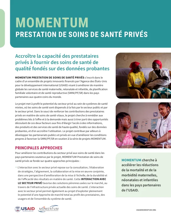 MOMENTUM Private Healthcare Services Project Fact Sheet