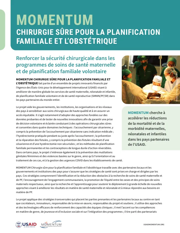MOMENTUM Safe Surgery Project Fact Sheet