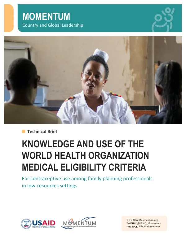 Technical Brief: Knowledge and Use of WHO Medical Eligibility Criteria