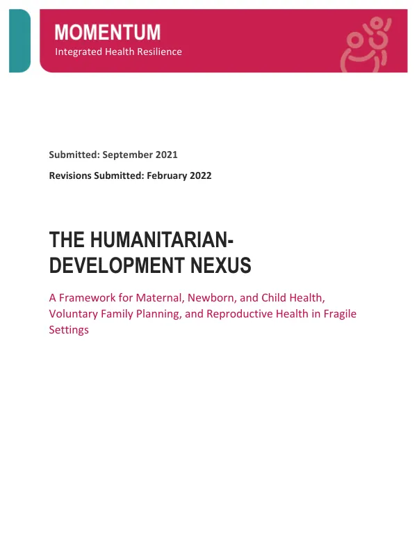 HDN Framework for MNCH FP RH
