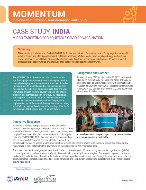 India Case Study: Micro-Targeting for Equitable COVID-19 Vaccination