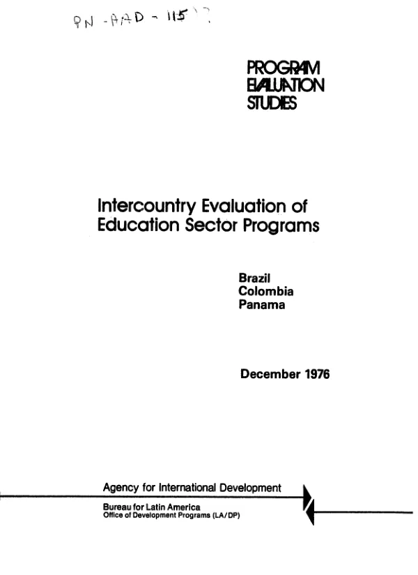 Intercountry evaluation of education sector programs : Brazil, Colombia, Panama