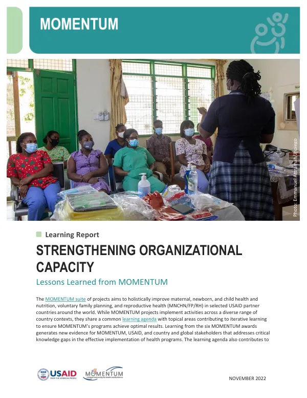 Learning Report: MOMENTUM Strengthening Organizational Capacity
