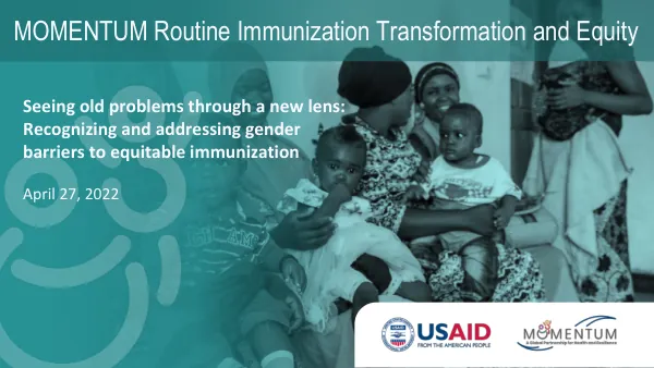 Addressing Gender Barriers to Equitable Immunization: A New Perspective
