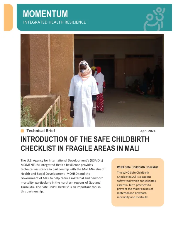 Mali Safe Childbirth Checklist Introduction Technical Brief