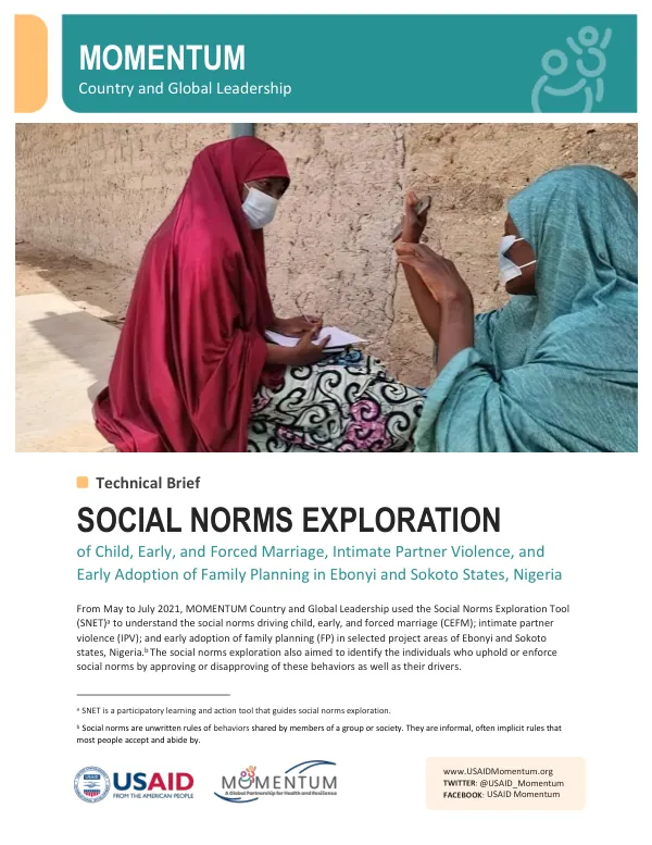 MOMENTUM Technical Brief: Social Norms Exploration in Nigeria (GBV, SNET)