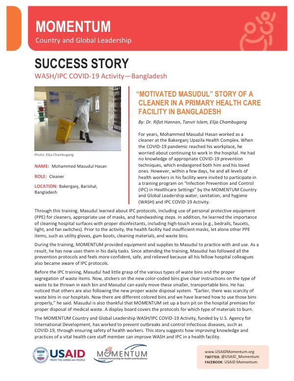 MCGL Bangladesh WASHIPC Success Story Package Final