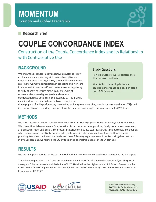Research Brief: Couple Concordance Index