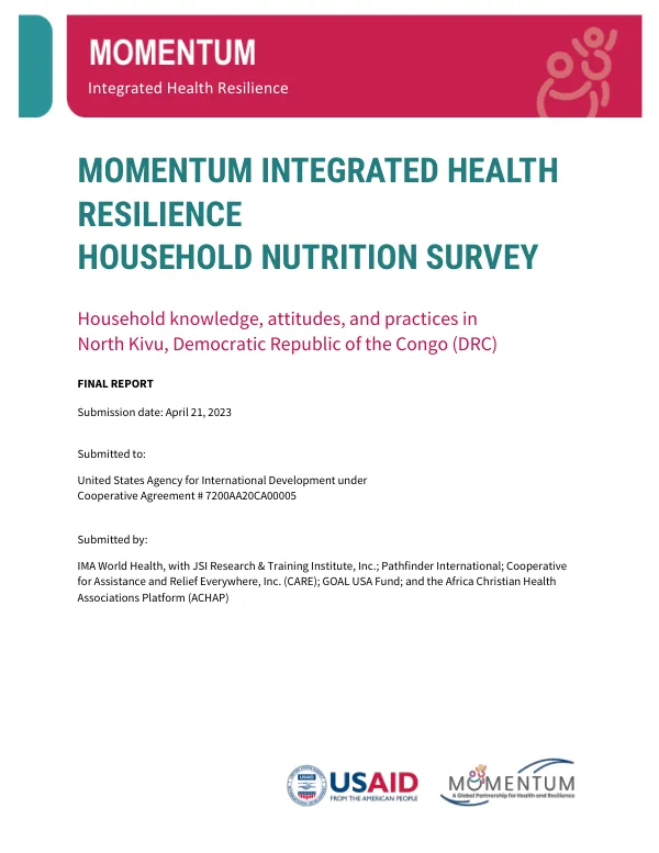 MIHR DRC Household Nutrition KAP Survey 2023 Report