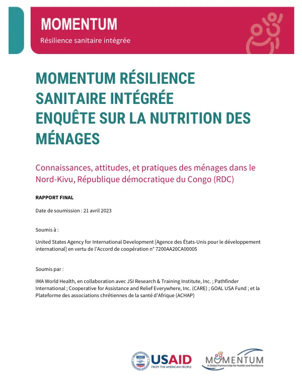 MIHR DRC Household Nutrition KAP Survey 2023